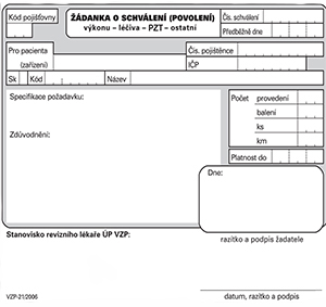 Žádanka o schválení zvýšené úhrady